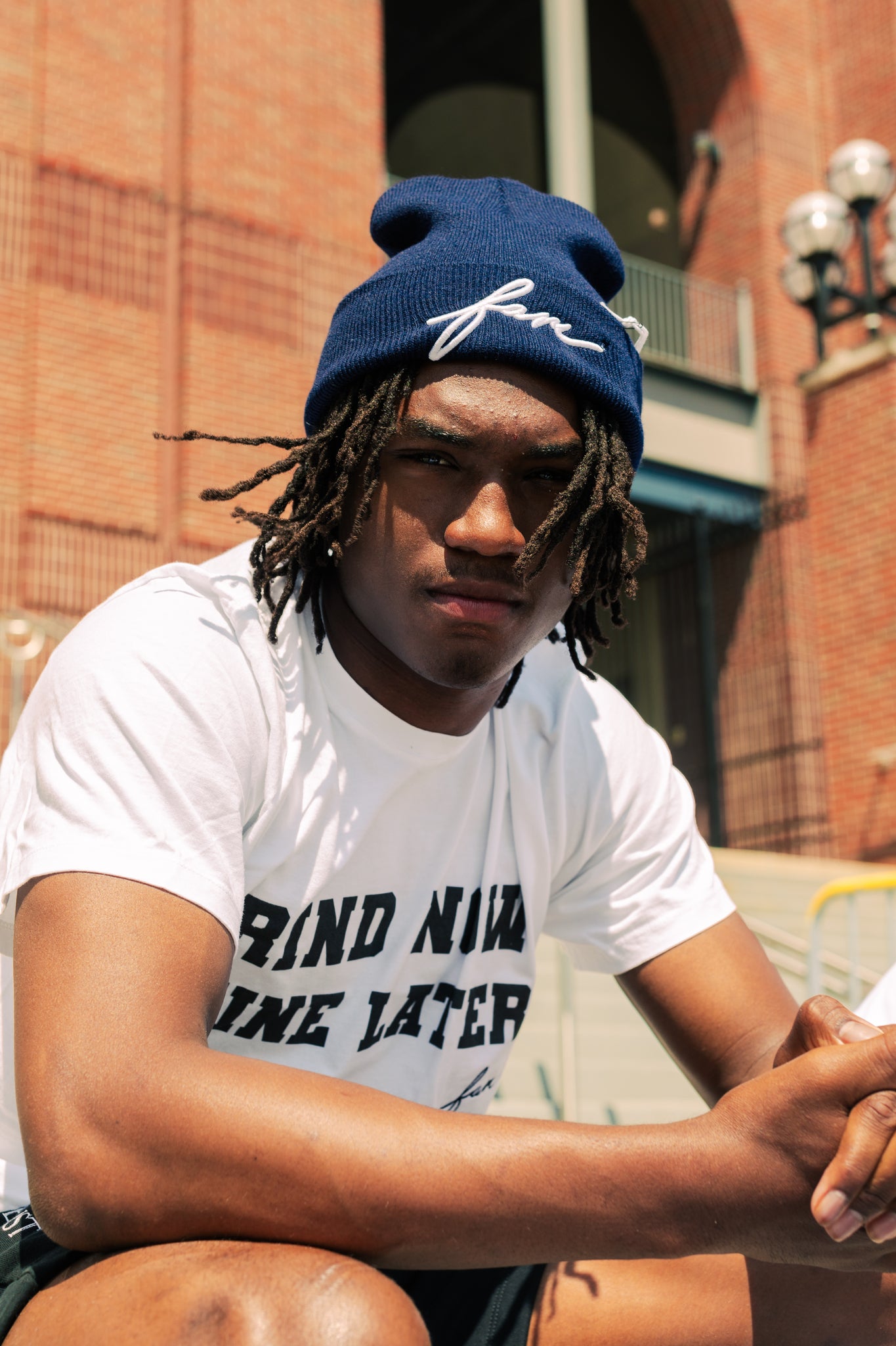 Fam - Grind Now Shine Later - Embroidered Graphic Tee