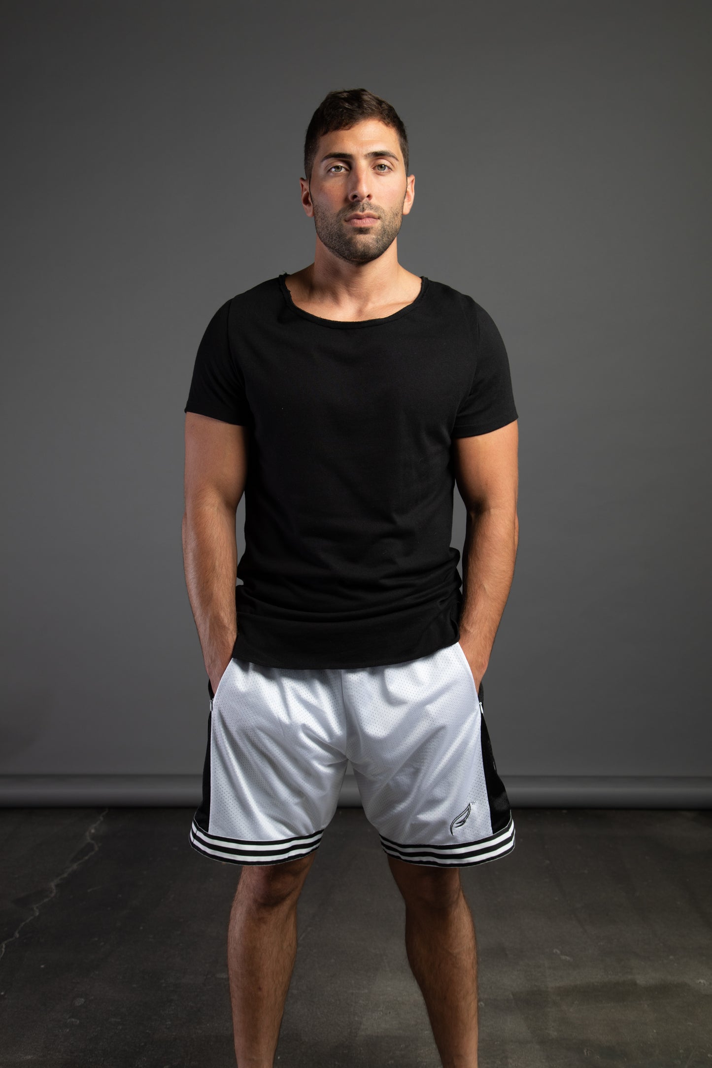Cut and Sew - "All Day" Ball Shorts - White