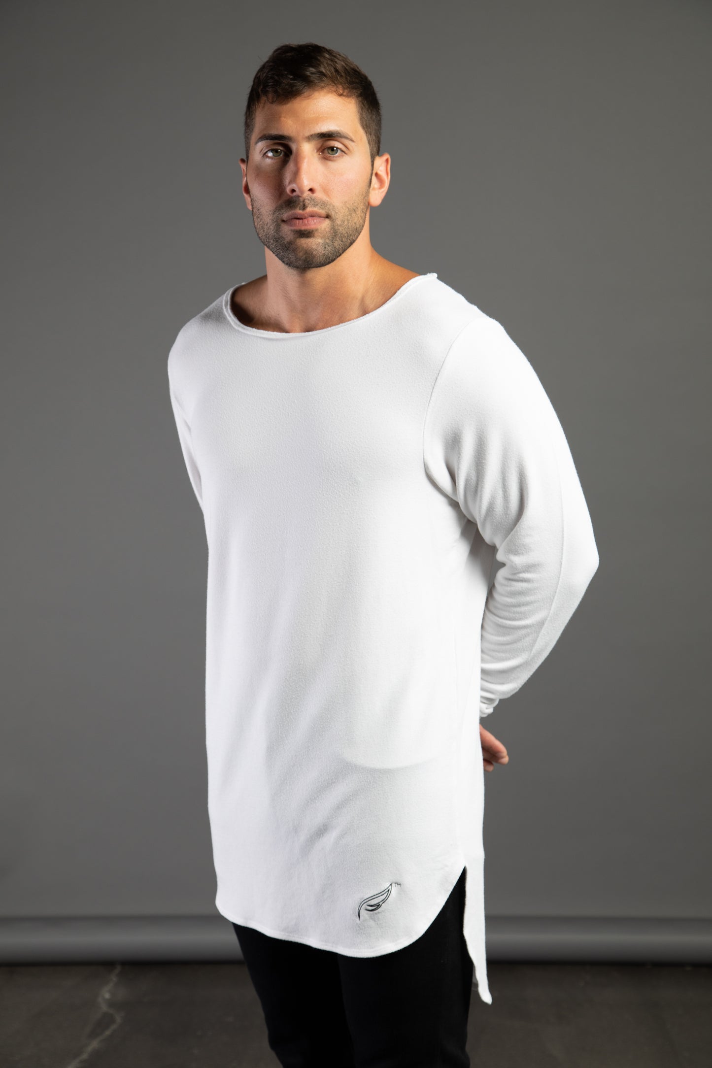 Cut and Sew Long Sleeve Shirt - White