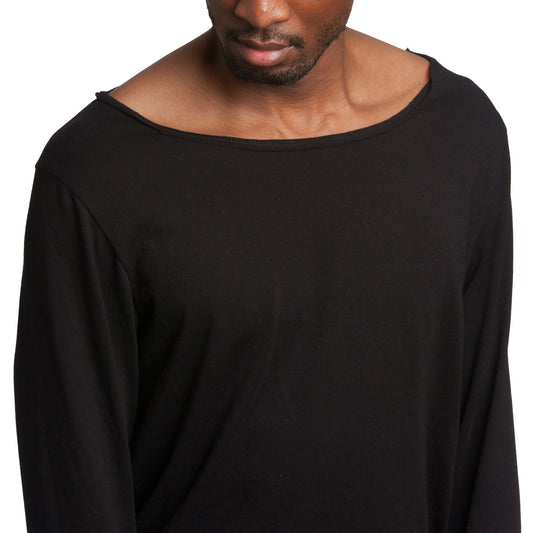 Cut and Sew Long Sleeve Shirt - Black